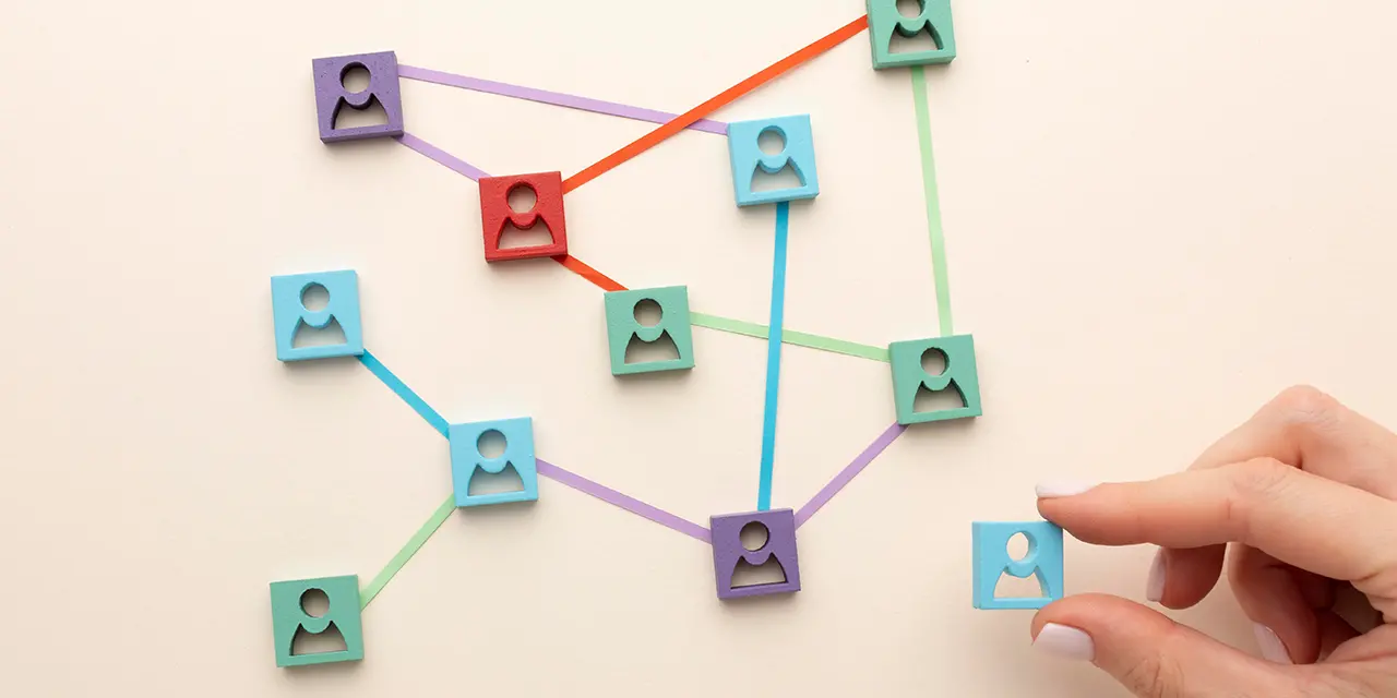 Connections through business card distribution