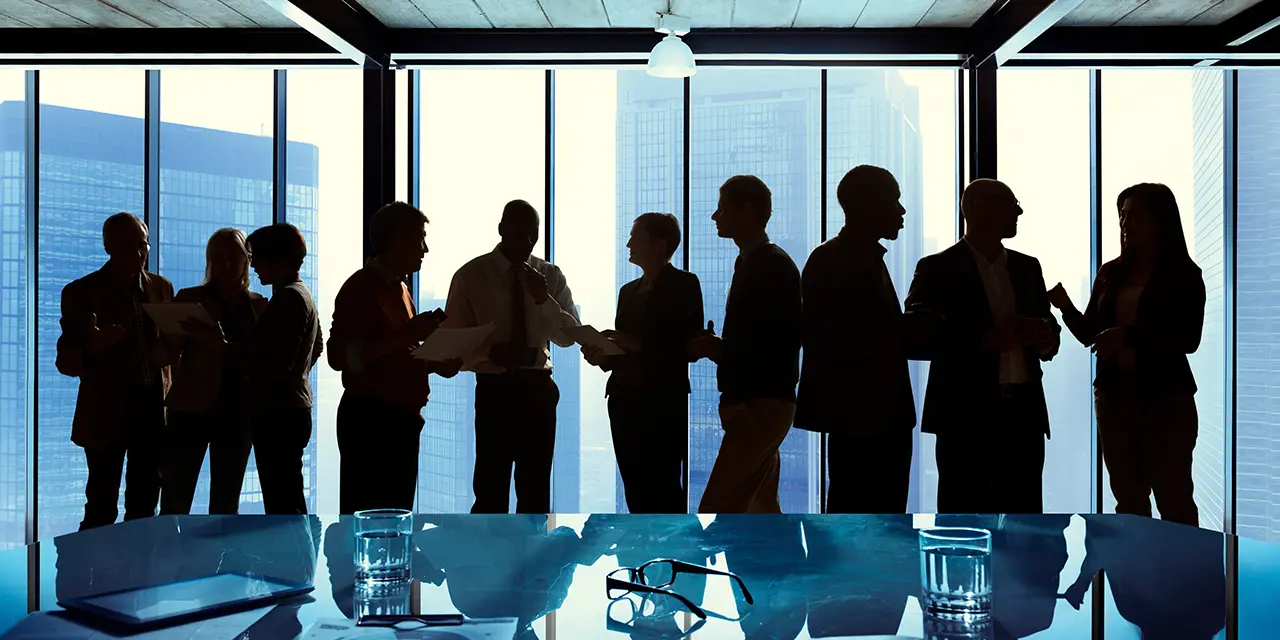 Grupo de profissionais fazendo networking
